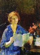 Francis Coates Jones Woman Reading oil on canvas